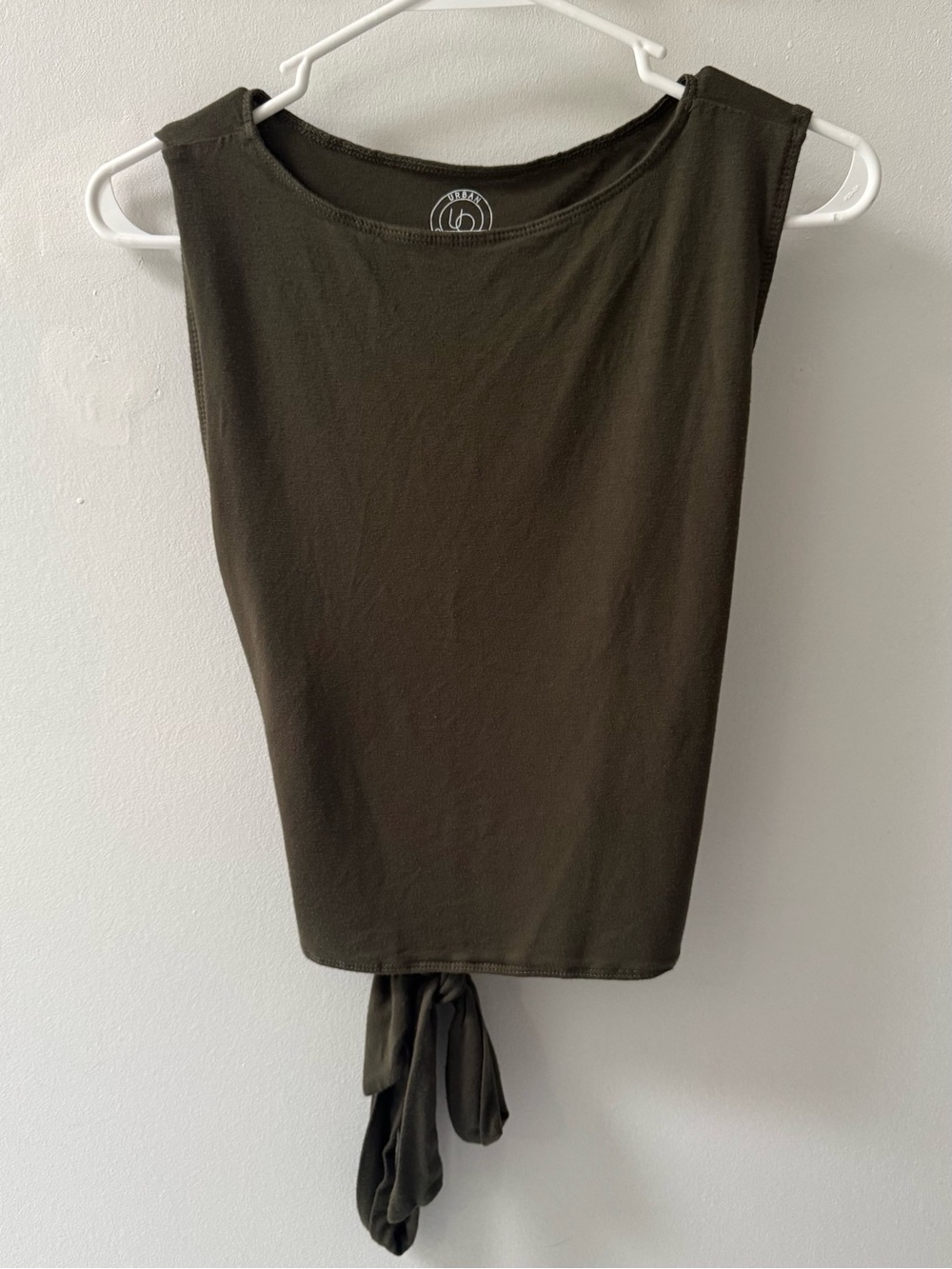Urban Outfitters Sleeveless Tie-Back Tank Top - Olive Green